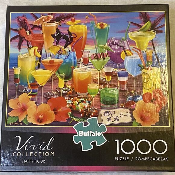 Buffalo Games Vivid Collection Happy Hour Jigsaw Puzzle Cocktail 1000 Piece - Picture 2 of 6
